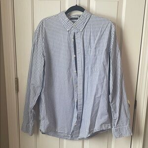 St. John's Bay Men's Blue and White Plaid Shirt
